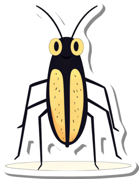 A Cartoon Illustration Of A Friendly Yellow And Black Insect png