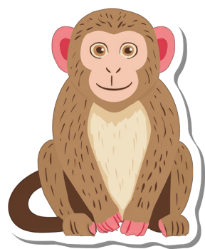 A Cute Brown Monkey Sitting Happily png