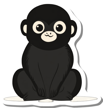 Adorable Black Monkey Sitting Calmly png