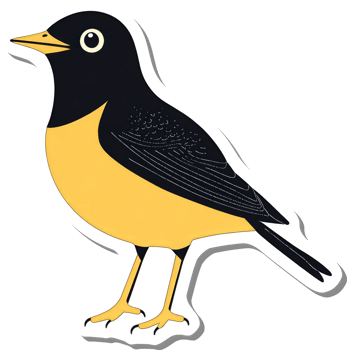 A Yellow And Black Bird Illustration png