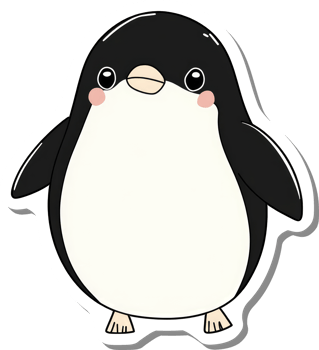 Adorable Cartoon Penguin Illustration Featuring a Cute Bird png