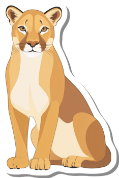 A Cougar Sitting Calmly Displaying Its Majestic Form png