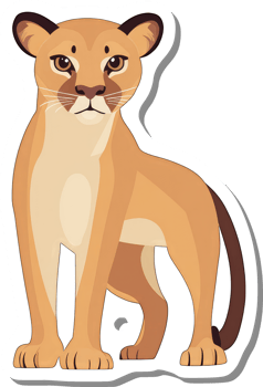 A Standing Cougar Illustration Depicts A Majestic Wild Cat png