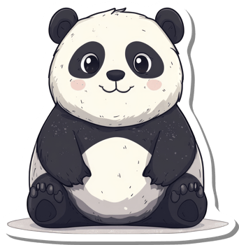 Adorable Cartoon Panda Sitting Happily png