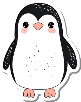 Adorable Cartoon Penguin Illustration Featuring Cute Details png