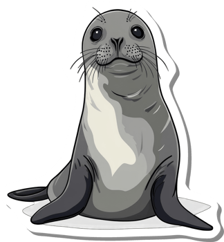 A Gray Seal Puppy Posing Cutely For A Photo png