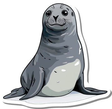 A Cute Cartoon Seal Poses For The Camera png