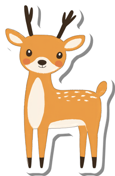 Adorable Young Fawn with Small Antlers Stands Proudly png