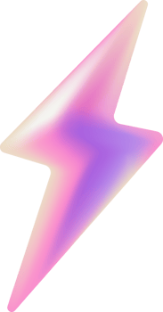 electric thunder icon emoji pink and purple gradient Abstract 3D Shapes Sticker png