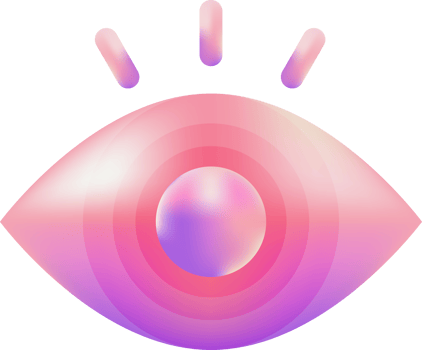 3D Eye icon symbol pink and purple gradient Abstract 3D Shapes Sticker png