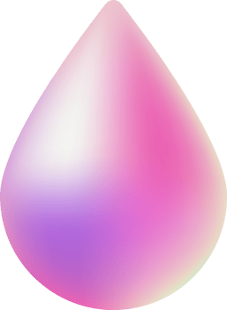 water drop emoji icon pink and purple gradient Abstract 3D Shapes Sticker png