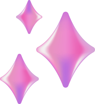 Sparkles star shapes emoji icon pink and purple gradient Abstract 3D Shapes Sticker png