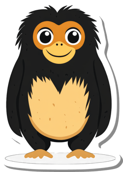 Adorable Cartoon Monkey Sticker Design Illustration png