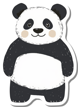 Adorable Cartoon Panda Bear Illustration png