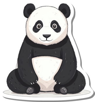 Adorable Panda Bear Sitting Calmly And Smiling png