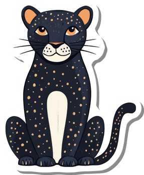 A Stylish Black Panther Sitting Decoratively png