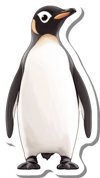 A Single Emperor Penguin Stands Tall Against A White Background png