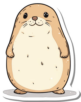 Adorable Cartoon Seal Design Illustration png