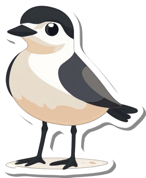 Adorable Cartoon Bird Sticker Design Illustration png