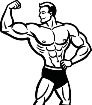 Power Training Bodybuilder Silhouette vector