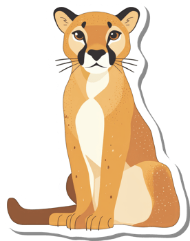 Adorable Cougar Sitting Calmly and Serene png