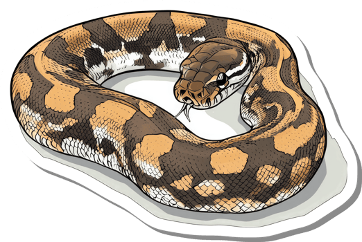 A coiled Ball Python showcasing its beautiful patterned scales png
