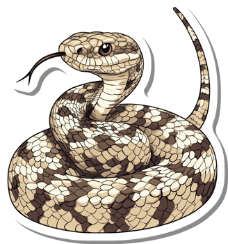 Coiled rattlesnake illustration showing detailed scales and patterns png