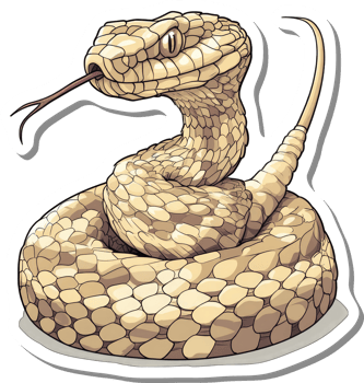 Coiled Pale Beige Snake Illustration Art png