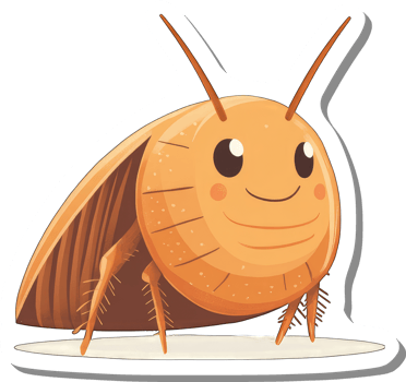 Adorable Cartoon Cockroach Character Illustration png