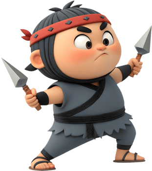 Funny Ninja Artwork for Kids Digital Creations. . png