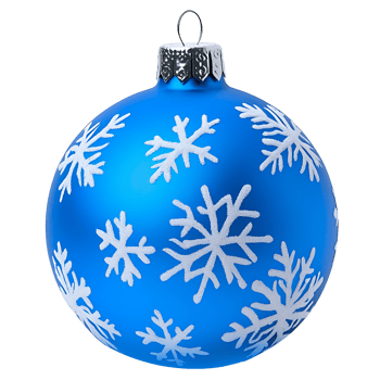 Blue Christmas bauble with snowflakes png