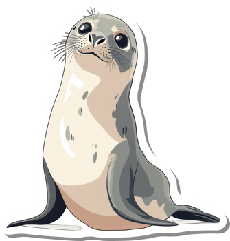 Adorable Seal Pup Sitting and Looking Upwards png