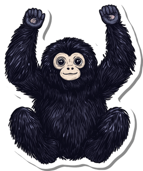 Adorable Black Monkey Sitting And Raising Hands png