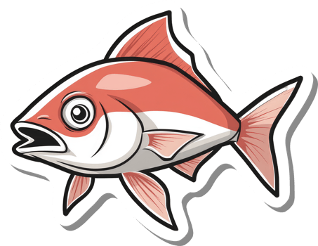 Cartoon Illustration Of A Red Snapper Fish png