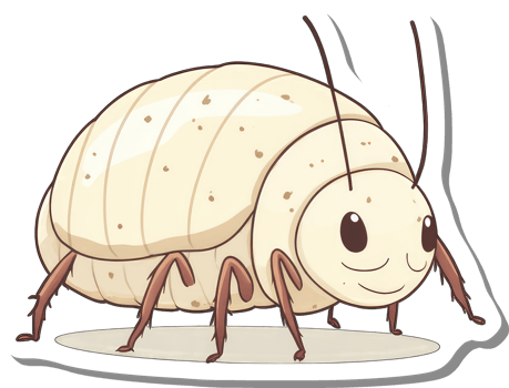 Adorable Cartoon Illustration Of A Pale Beige Insect png