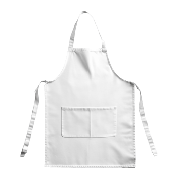 A plain white apron with a single pocket png