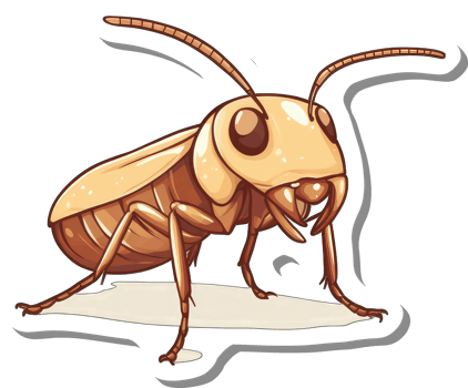 A Detailed Illustration Of A Beige Insect png