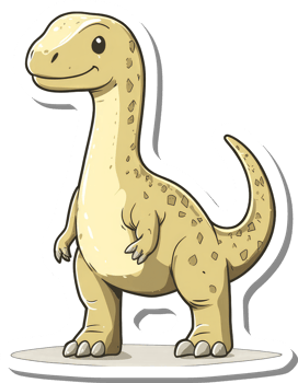 Adorable Cartoon Dinosaur Stands On A Plain Background png