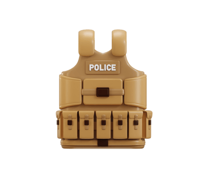 Police bulletproof vest icon 3d render concept of Police army Body Armor, military safety jacket icon illustration png