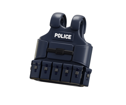 Police bulletproof vest icon 3d render concept of Police Body Armor, military safety jacket icon illustration png
