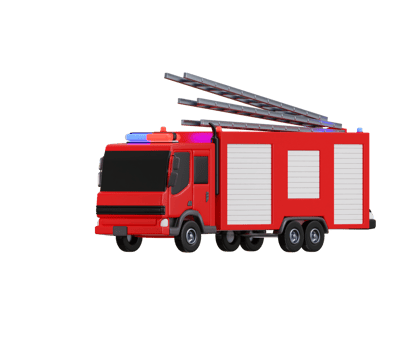 firefighter truck icon 3d rendering illustration png