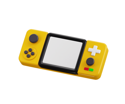 Handheld game console 3d render concept of game console, portable Game console icon illustration png