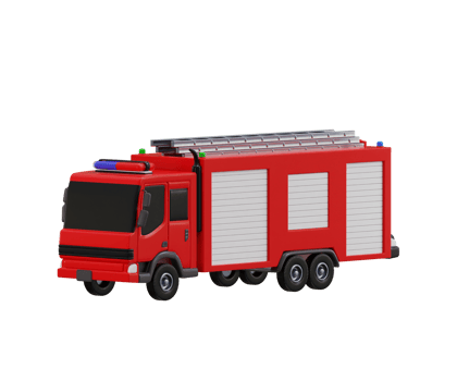firefighter truck icon 3d render concept of rescue fire safety, fire protection extinguisher, fire truck emergency support icon png
