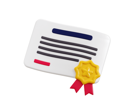 Certificate icon with stamp and ribbon icon 3d render concept of education certificate or achievement certificate icon illustration png