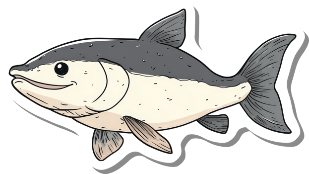 Cartoon Illustration Of A Happy Salmon Fish png