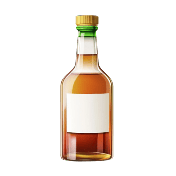Amber Liquid Bottle With Blank Label png