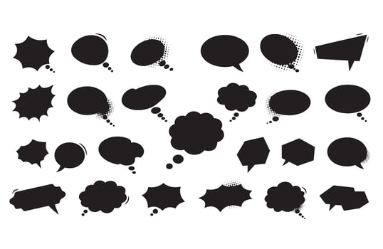 Modern Artistic Dialogue Balloons for Messaging and Graphic Applications vector