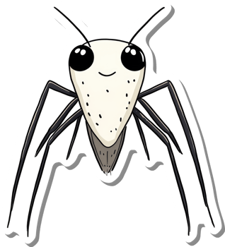 Adorable Cartoon Insect With Large Eyes And Long Legs png