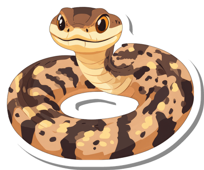 Adorable Brown And Tan Snake Cartoon Illustration png
