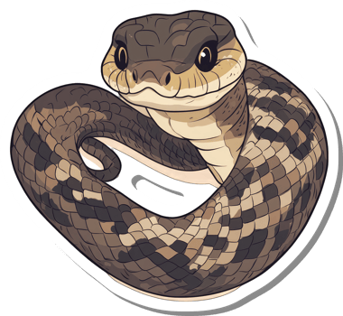 Coiled Brown Snake Cartoon Illustration png